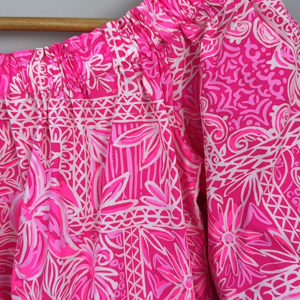 Lilly Pulitzer Winifred Off The Shoulder Top. New Blooms. Piñata Pink. Size S. - Picture 9 of 11